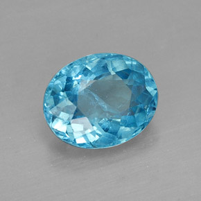 Apatite bleue naturelle coupe ovale, 1,56 ct, SI