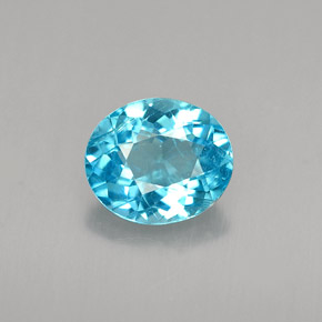 Apatite bleue naturelle coupe ovale, 1,02 ct, VS
