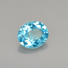 Apatite bleue naturelle coupe ovale, 1,02 ct, VS