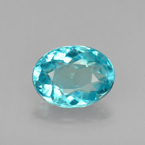 Apatite bleue naturelle coupe ovale, 1,20 ct, VS
