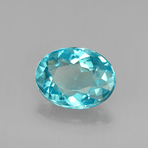 Apatite bleue naturelle coupe ovale, 1,20 ct, VS