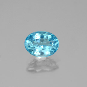 Apatite bleue naturelle coupe ovale, 0,96 ct, VS