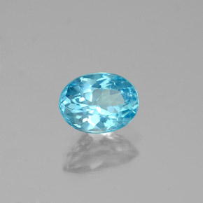 Apatite bleue naturelle coupe ovale, 0,96 ct, VS