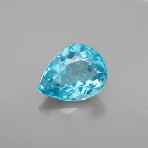 Apatite bleue naturelle en forme de poire, 1,61 ct, VS