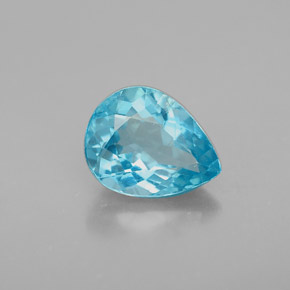 Apatite bleue naturelle en forme de poire, 1,61 ct, VS