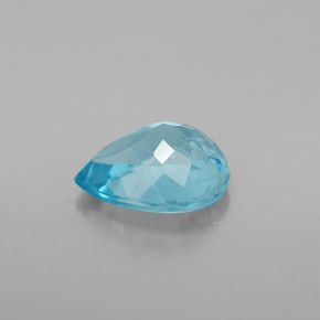 Apatite bleue naturelle en forme de poire, 1,61 ct, VS