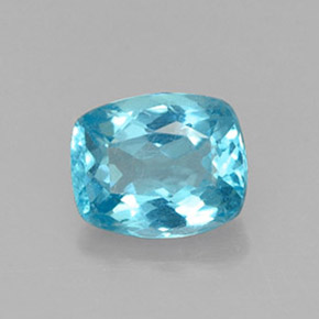 Apatite bleue naturelle coupe coussin, 1,16 ct, VS