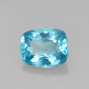 Apatite bleue naturelle coupe coussin, 1,16 ct, VS
