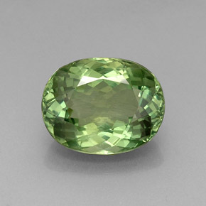 Apatite vert naturelle coupe ovale, 11,49 ct, VVS-VS