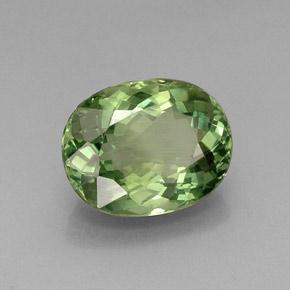 Apatite vert naturelle coupe ovale, 11,49 ct, VVS-VS