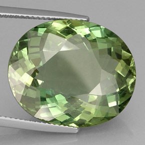 Apatite vert naturelle coupe ovale, 24,47 ct, VVS-VS