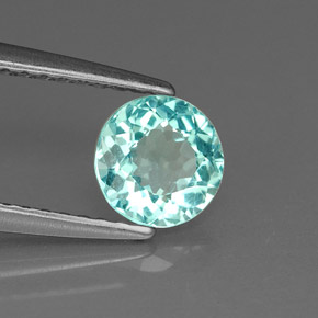 Apatite bleue naturelle coupe roude, 0,75 ct, VVS-VS