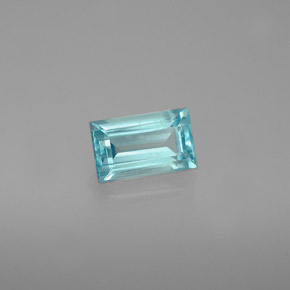 Apatite bleue naturelle baguette, 0,69 ct, VVS-VS