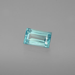 Apatite bleue naturelle baguette, 0,69 ct, VVS-VS