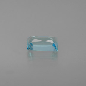 Apatite bleue naturelle baguette, 0,76 ct, VS
