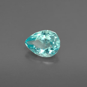 Apatite bleue naturelle en forme de poire, 0,73 ct, VS
