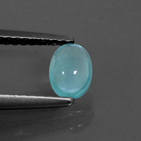 Apatite bleue naturelle coupe ovale, 0,52 ct, transparent