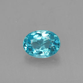 Apatite bleue naturelle coupe ovale, 0,64 ct, VVS-VS