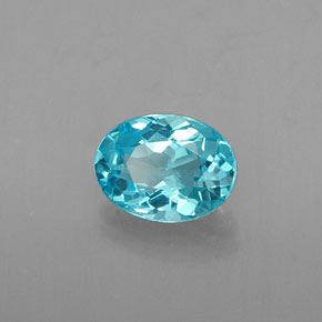 Apatite bleue naturelle coupe ovale, 0,64 ct, VVS-VS