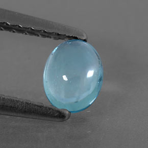 Apatite bleue naturelle coupe ovale, 0,39 ct, transparent