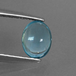 Apatite bleue naturelle coupe ovale, 0,58 ct, transparent