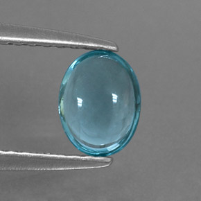 Apatite bleue naturelle coupe ovale, 0,56 ct, transparent