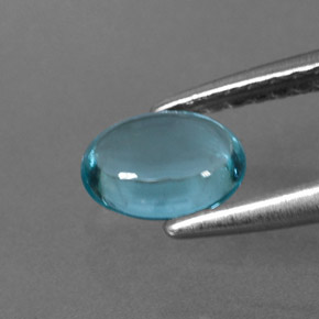 Apatite bleue naturelle coupe ovale, 0,56 ct, transparent