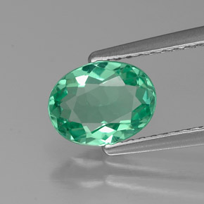 Apatite Vert clair naturelle Coupe ovale, 1.08 ct, VVS-VS