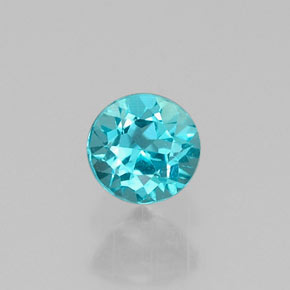 Apatite bleue naturelle coupe roude, 0,29 ct, VVS-VS