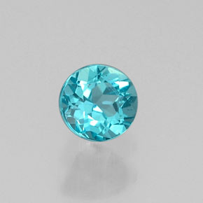 Apatite bleue naturelle coupe roude, 0,29 ct, VVS-VS