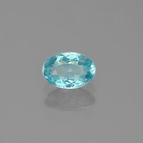 Apatite bleue naturelle coupe ovale, 0,45 ct, VVS-VS