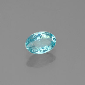 Apatite bleue naturelle coupe ovale, 0,45 ct, VVS-VS