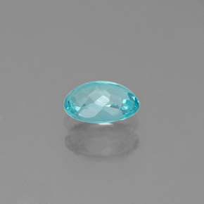Apatite bleue naturelle coupe ovale, 0,45 ct, VVS-VS