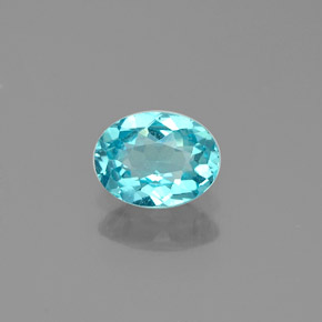 Apatite bleue naturelle coupe ovale, 0,51 ct, VVS-VS