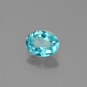 Apatite bleue naturelle coupe ovale, 0,51 ct, VVS-VS