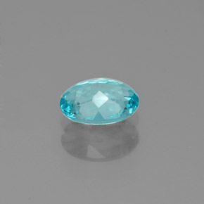 Apatite bleue naturelle coupe ovale, 0,51 ct, VVS-VS