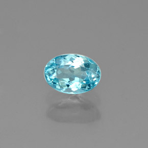 Apatite bleue naturelle coupe ovale, 0,57 ct, VS