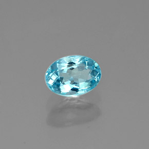 Apatite bleue naturelle coupe ovale, 0,57 ct, VS