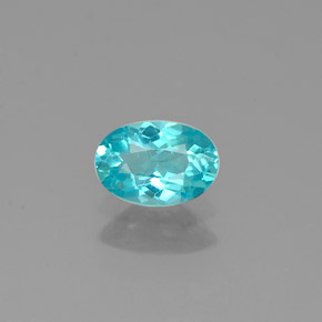 Apatite bleue naturelle coupe ovale, 0,44 ct, VS