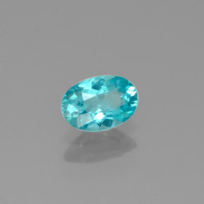Apatite bleue naturelle coupe ovale, 0,44 ct, VS