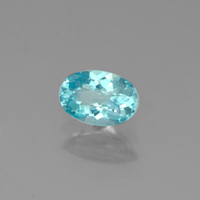 Apatite bleue naturelle coupe ovale, 0,54 ct, VS