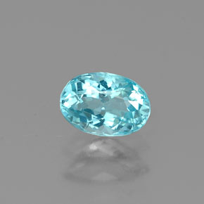 Apatite bleue naturelle coupe ovale, 0,48 ct, VS