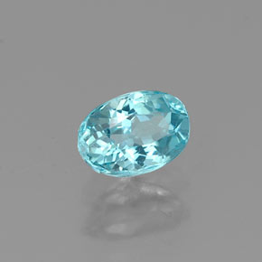 Apatite bleue naturelle coupe ovale, 0,48 ct, VS