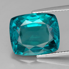 Apatite bleue naturelle coupe coussin, 9,02 ct, VS-SI