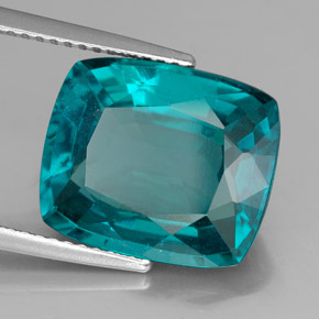 Apatite bleue naturelle coupe coussin, 9,02 ct, VS-SI