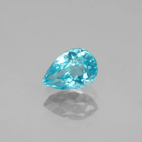 Apatite bleue naturelle en forme de poire, 0,83 ct, VS