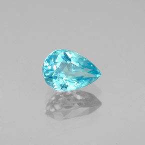 Apatite bleue naturelle en forme de poire, 0,83 ct, VS