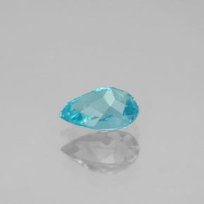 Apatite bleue naturelle en forme de poire, 0,83 ct, VS