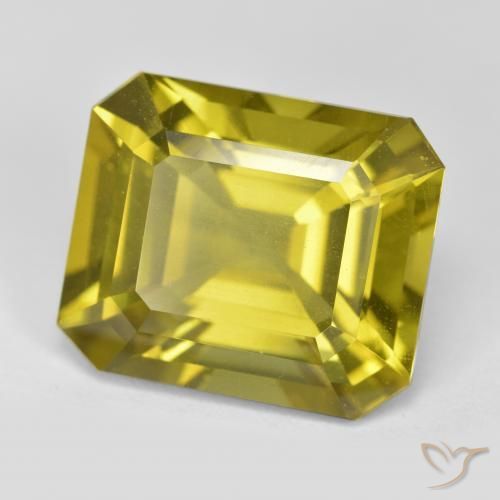 13.92ct Naturel Jaune clair Apatite, Taille émeraude, VS