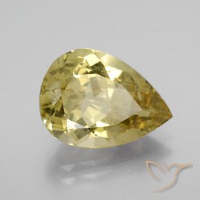 Apatite Jaune Toscane naturelle En forme de poire, 7.11 ct, VS